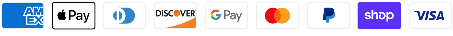 Accepted payment methods: Amex, Apple Pay, Diners, Discover, Google Pay, Mastercard, PayPal, Shop Pay and Visa